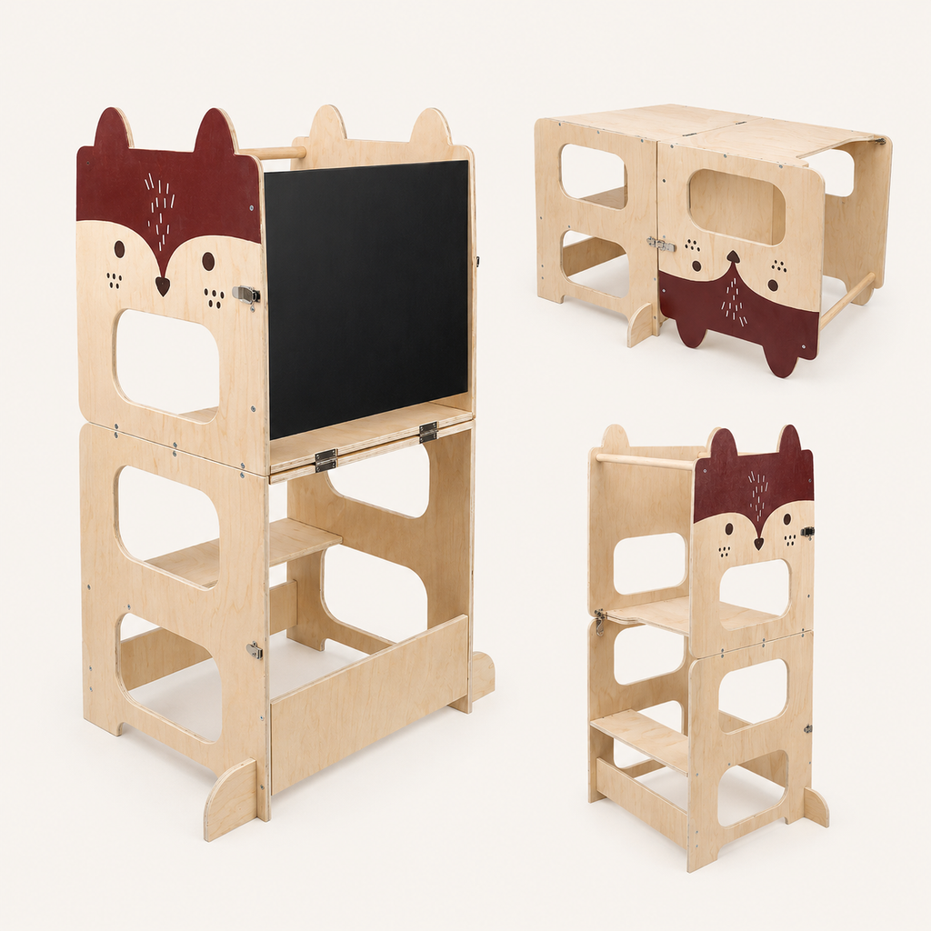 Montessori Lernturm 3-in-1 aus Holz