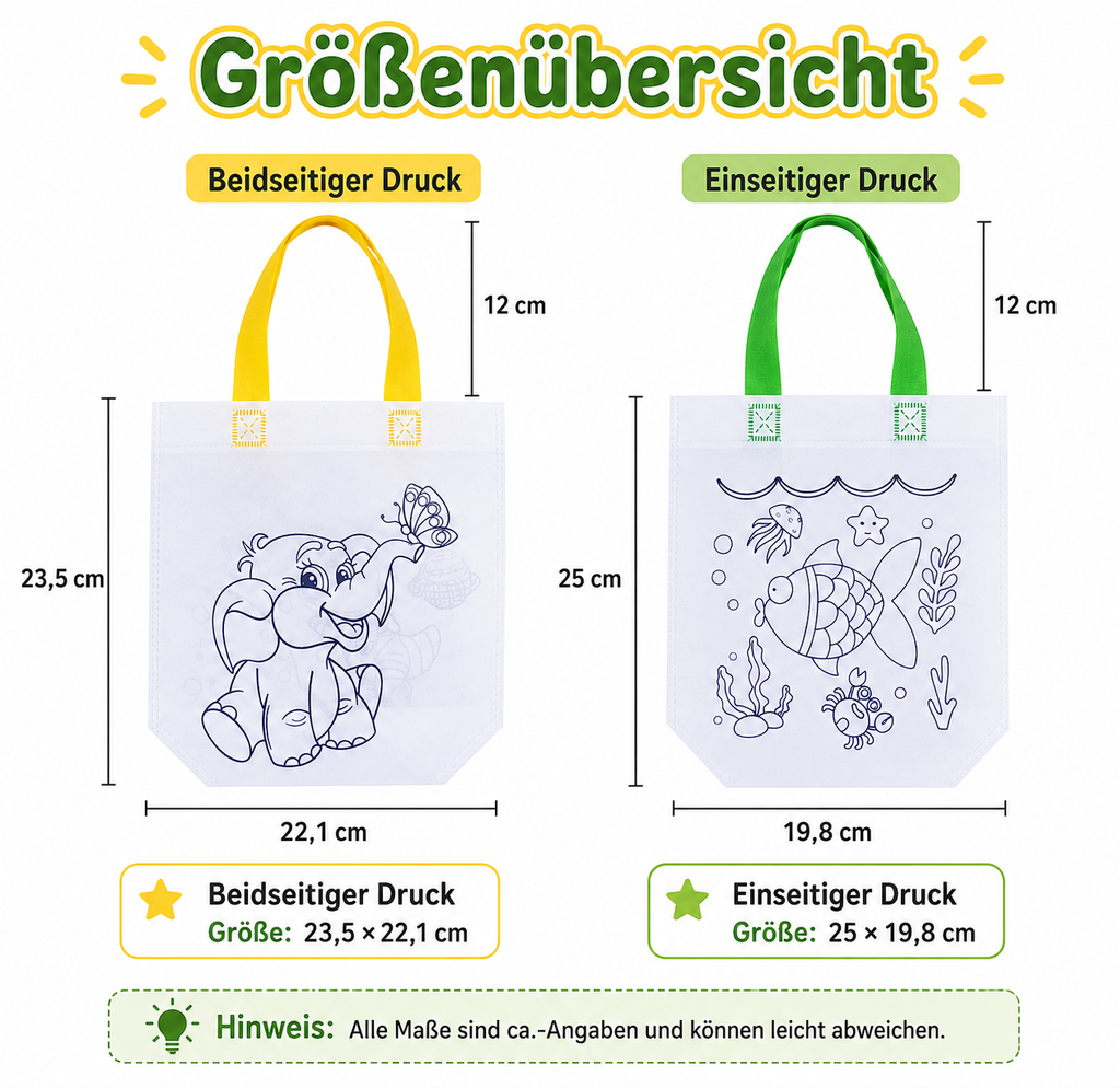 DIY Stofftaschen zum Bemalen für Kinder