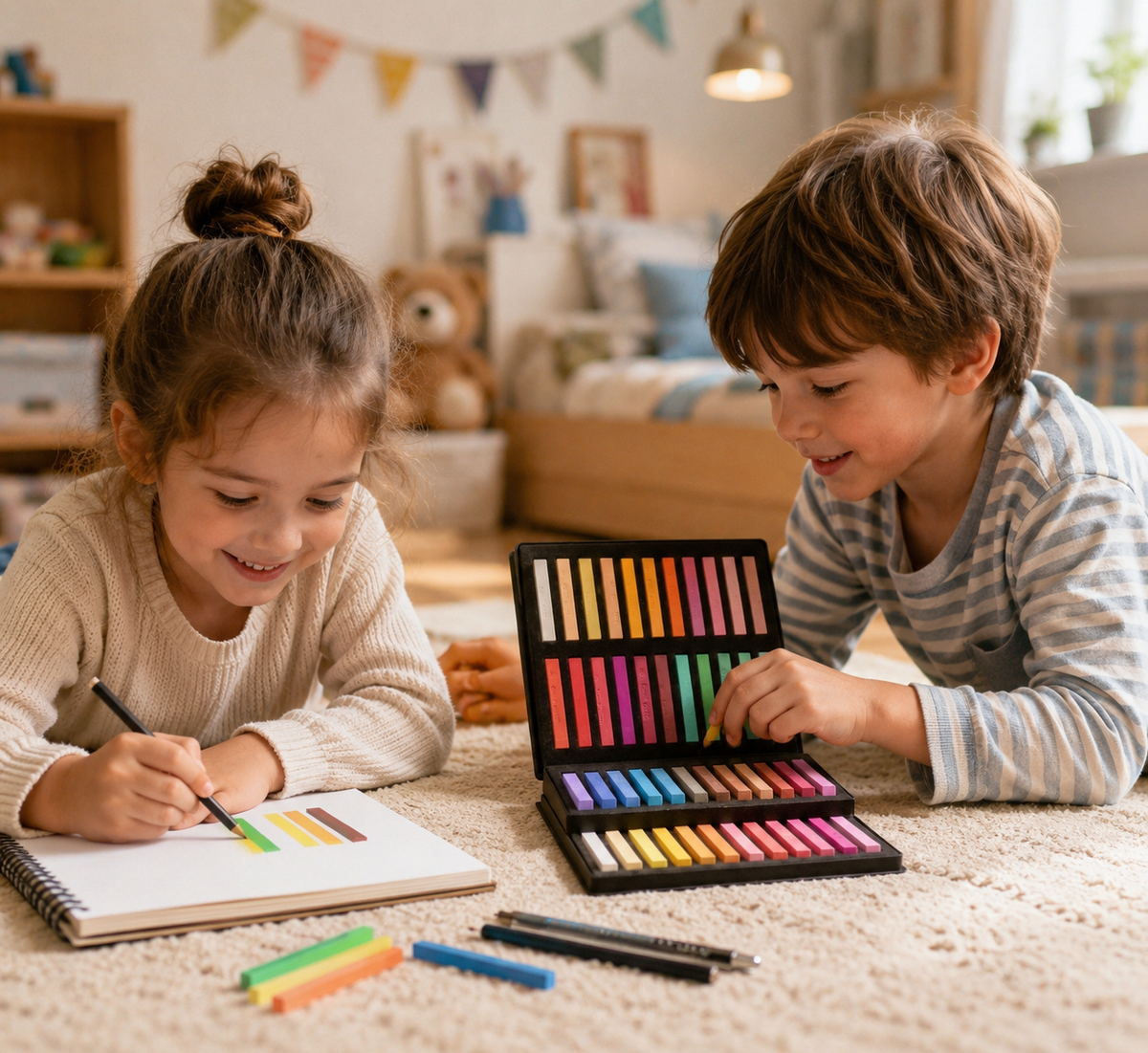 Bunte Pastellkreiden für Kinder