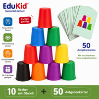 Montessori Stapelbecher Spiel mit Karten