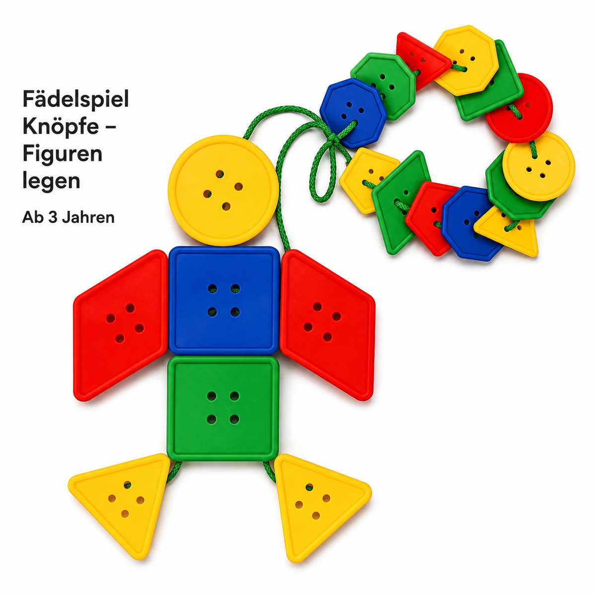 Montessori Fädelspiel Formen & Farben