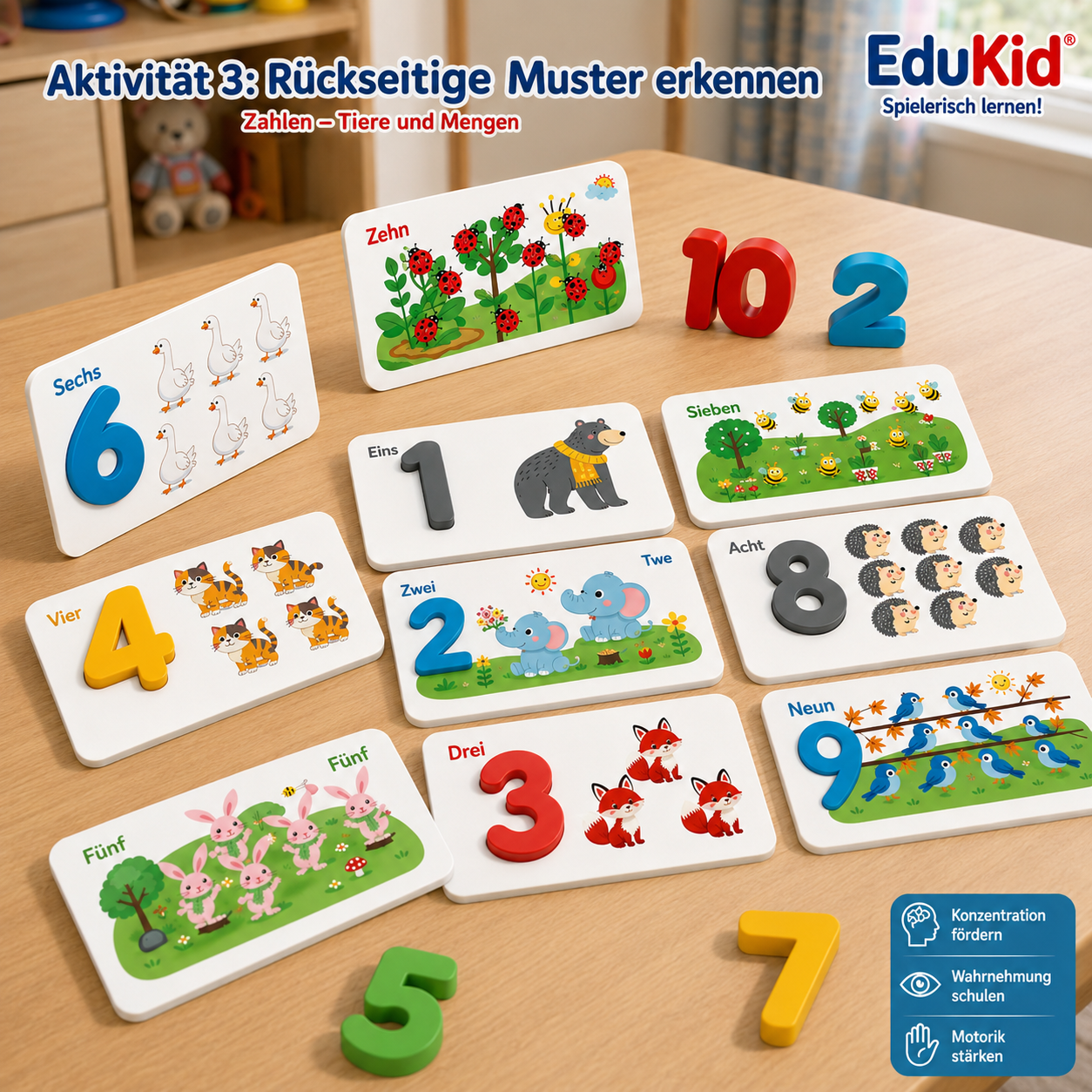 Montessori Zahlenpuzzle aus Holz