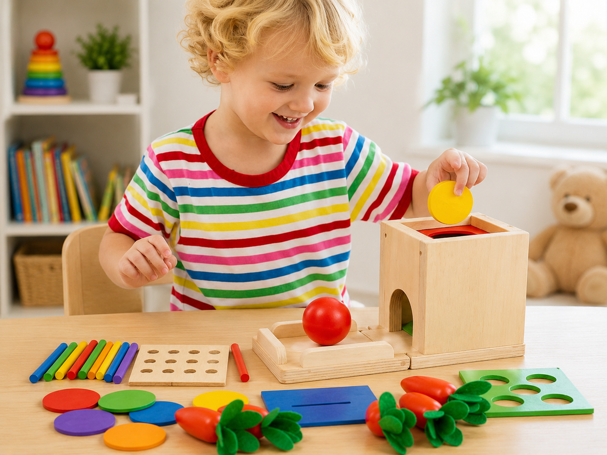 Montessori Objektpermanenz Box 4-in-1