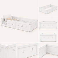 Montessori Bodenbett mit Rausfallschutz – Kinderbett aus Holz 90 × 200 cm