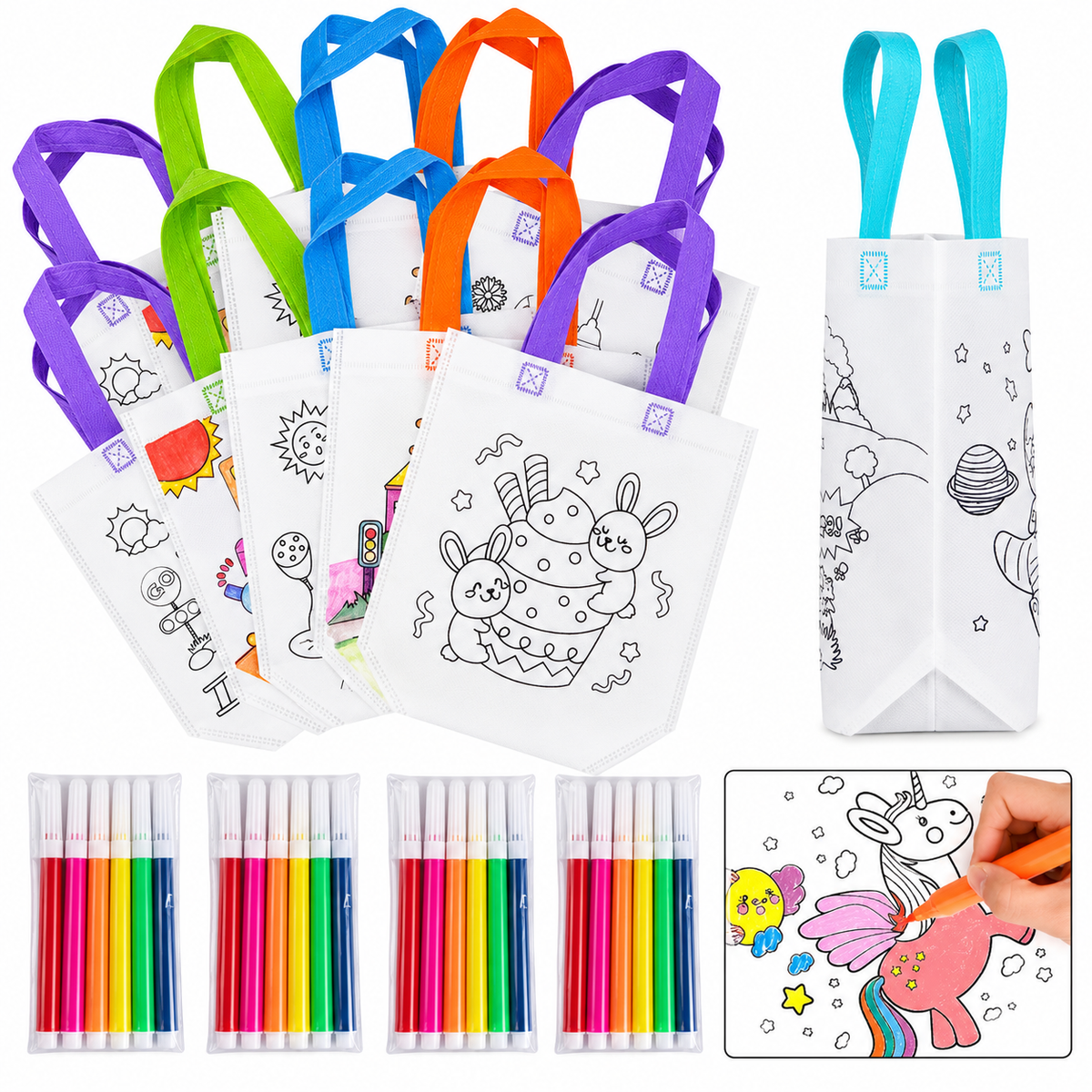 DIY Stofftaschen zum Bemalen für Kinder