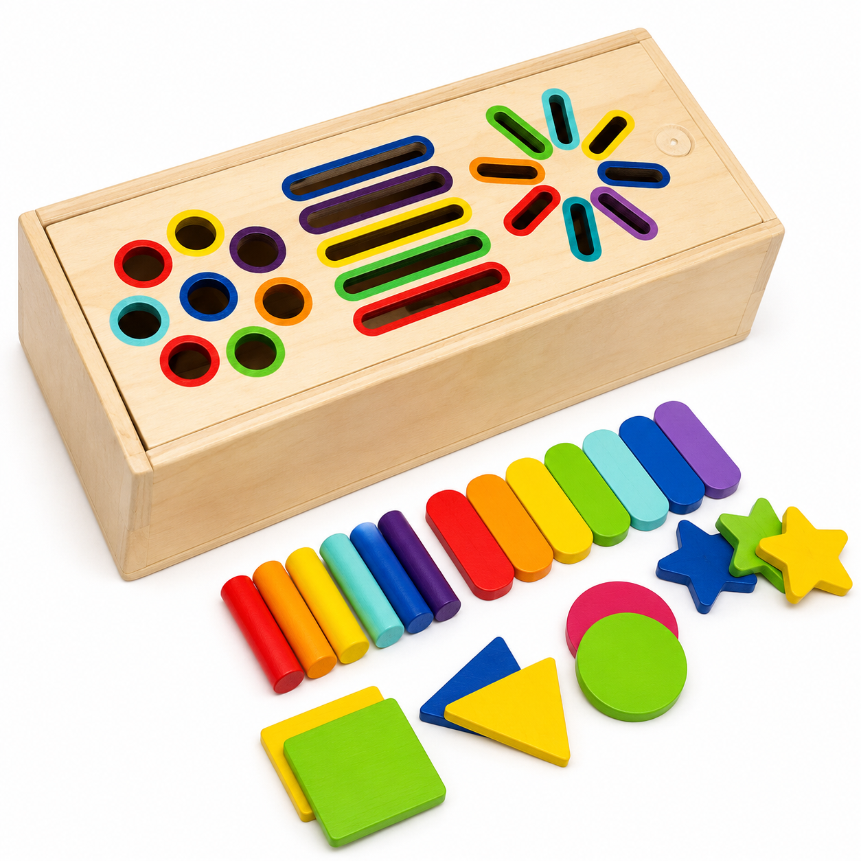 Montessori Formen- & Farbensortierbox aus Holz