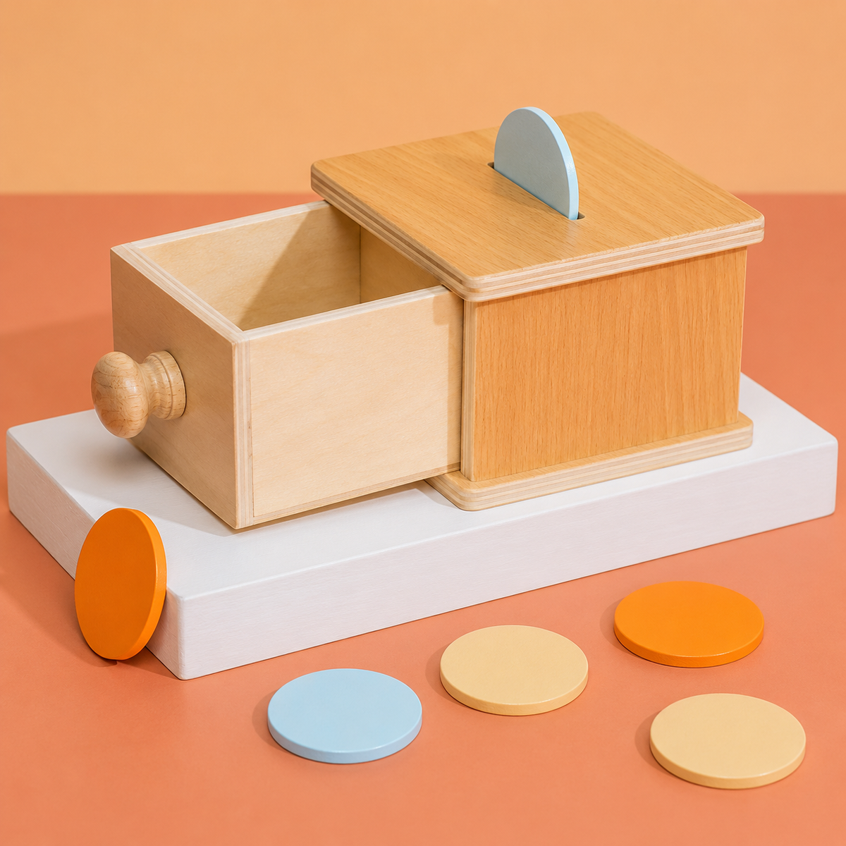 Montessori Objektpermanenz Box 4-in-1
