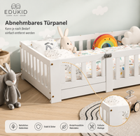 Montessori Bodenbett 90 × 200 cm mit Tür