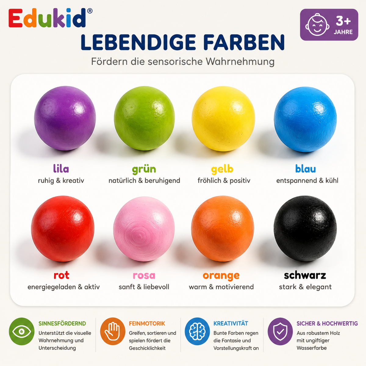 Montessori Farbensortier-Spiel mit Pinzette