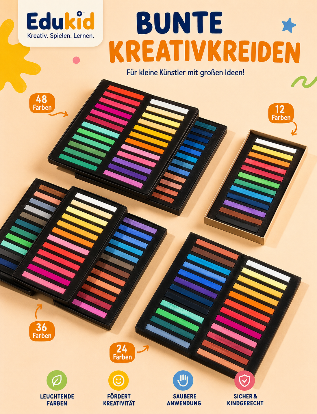 Bunte Pastellkreiden für Kinder