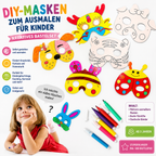 DIY Tiermasken zum Ausmalen für Kinder