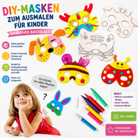 DIY Tiermasken zum Ausmalen für Kinder