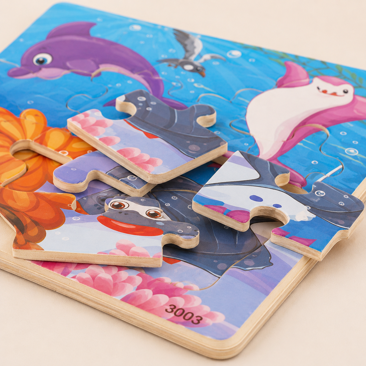 Holzpuzzle Tiere für Kinder
