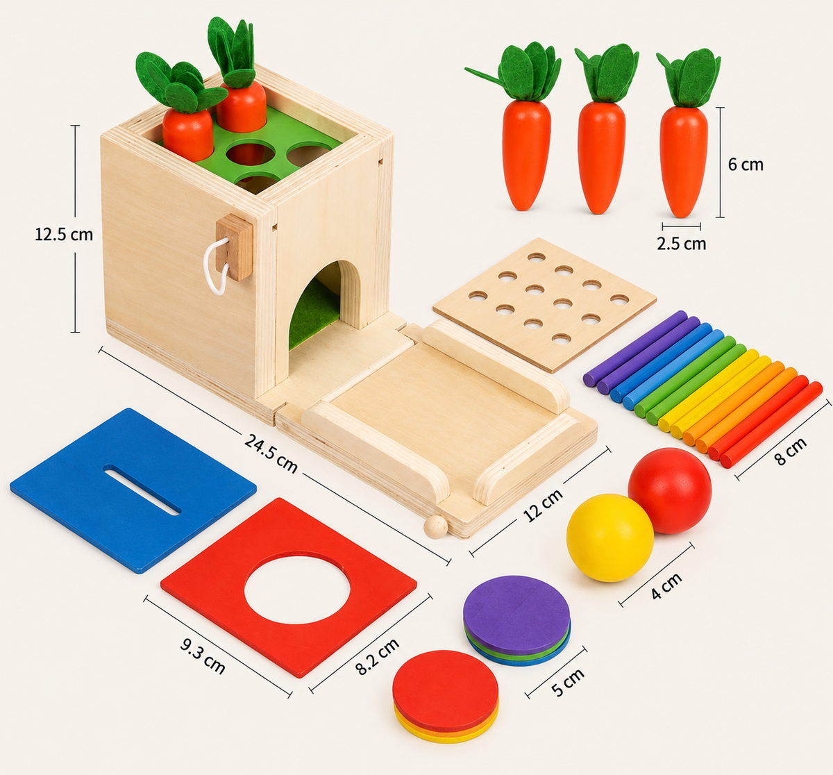 Montessori Objektpermanenz Box 4-in-1