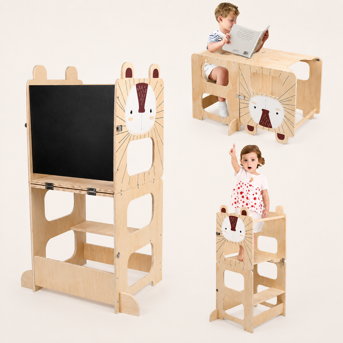 Montessori Lernturm 3-in-1 aus Holz