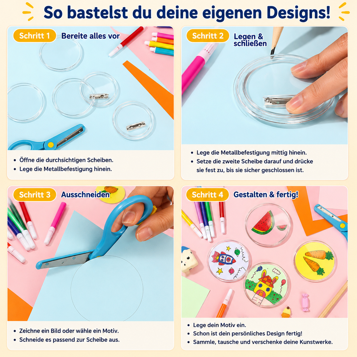 DIY Button-Bastelset für Ansteckbuttons