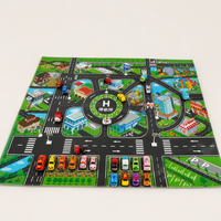 Montessori Verkehrs-Spielmatte mit Autos & Verkehrsschildern