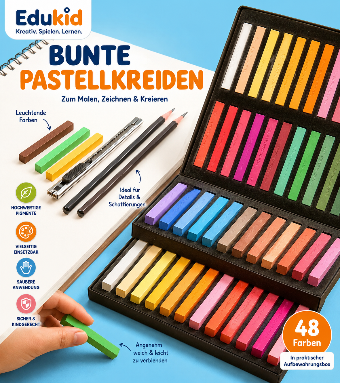 Bunte Pastellkreiden für Kinder