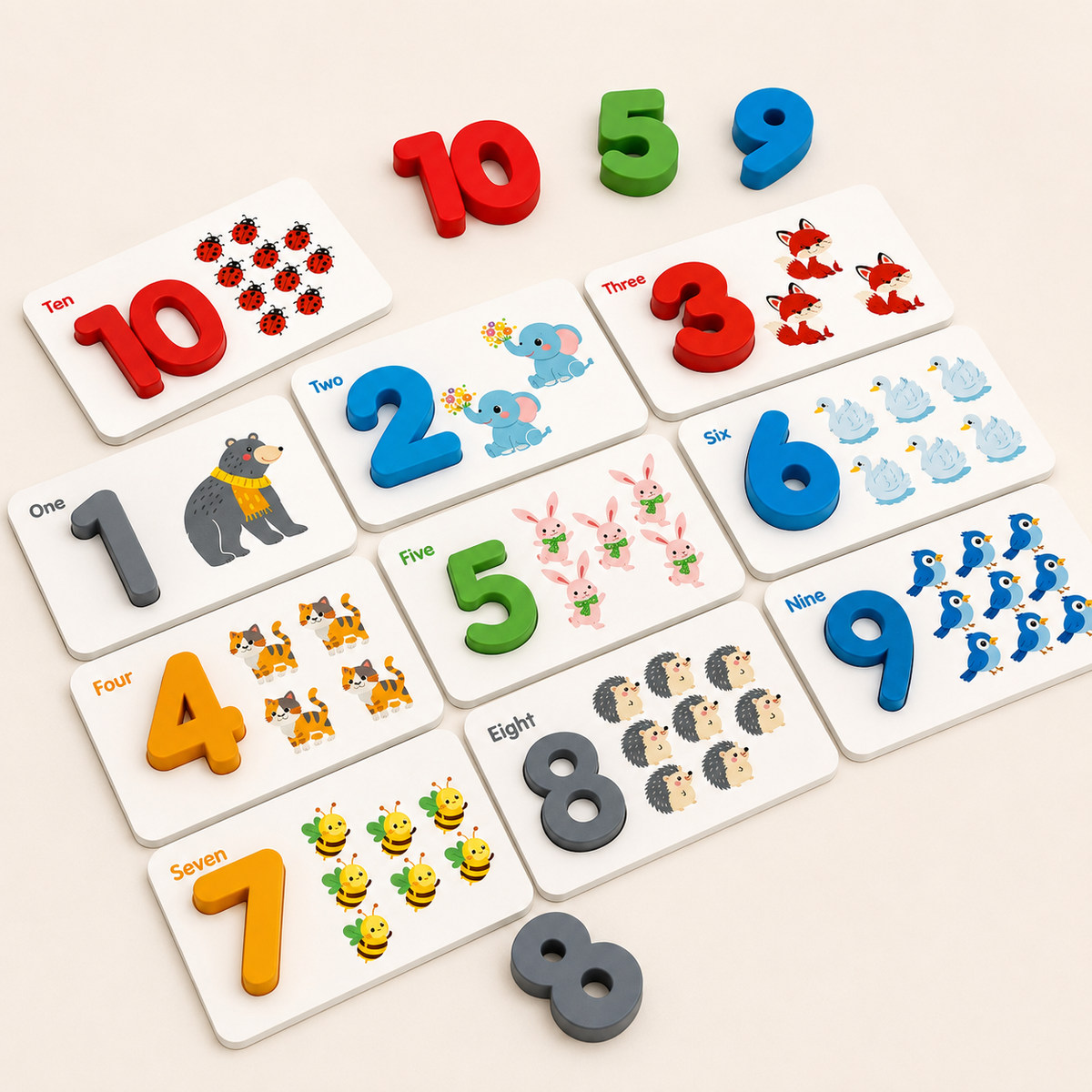 Montessori Zahlenpuzzle aus Holz