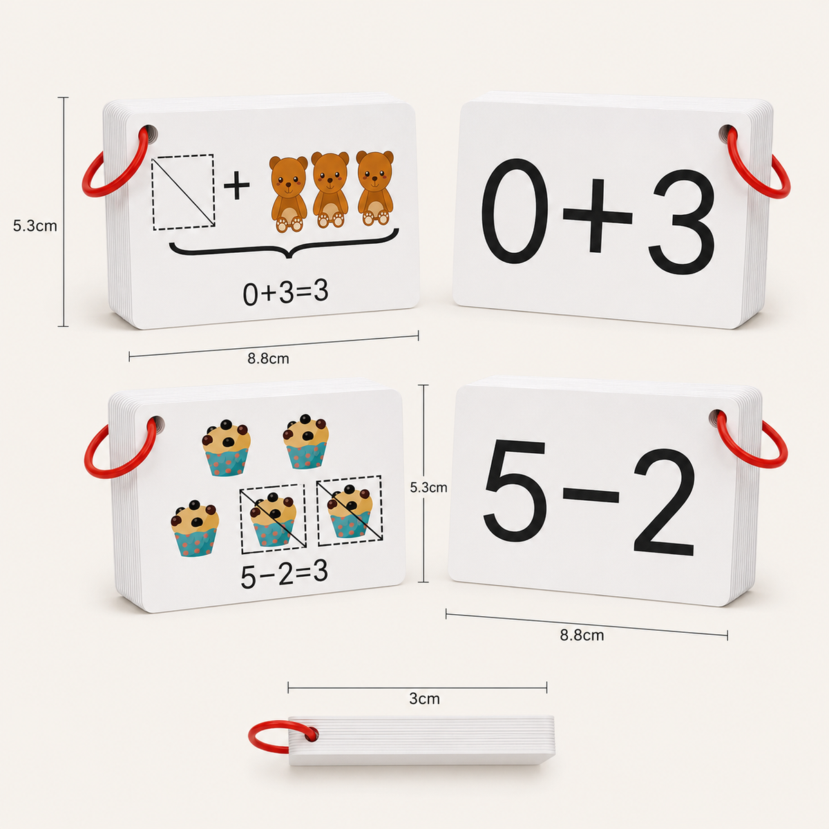 Mathe-Lernkarten Addition & Subtraktion (132 Karten)