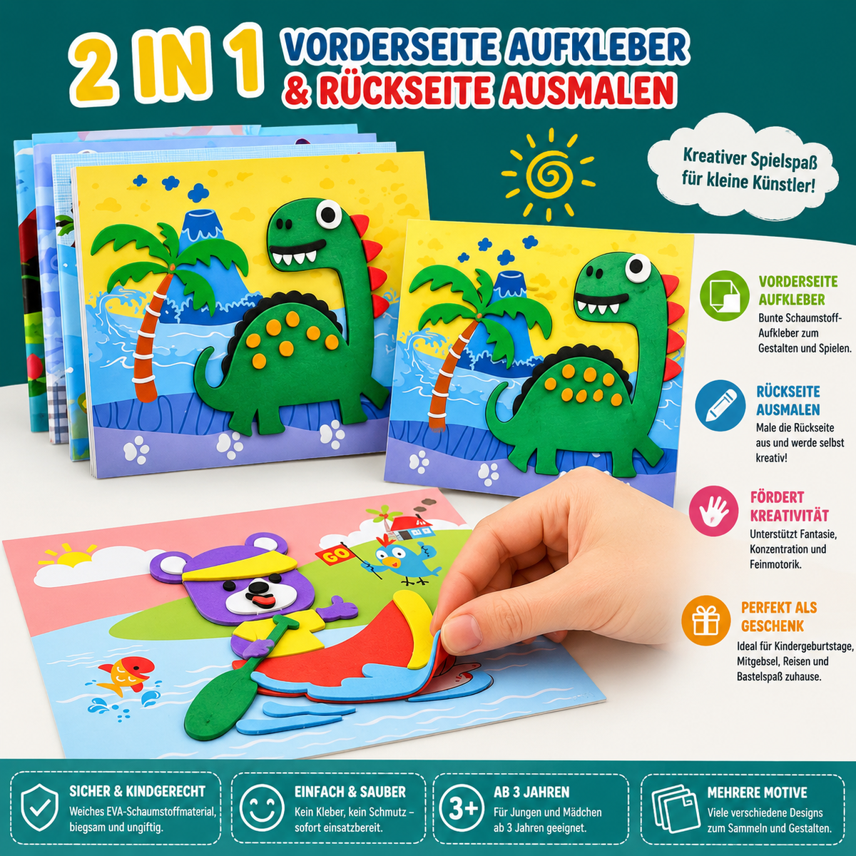 3D EVA Schaumstoff-Sticker Bastelset für Kinder