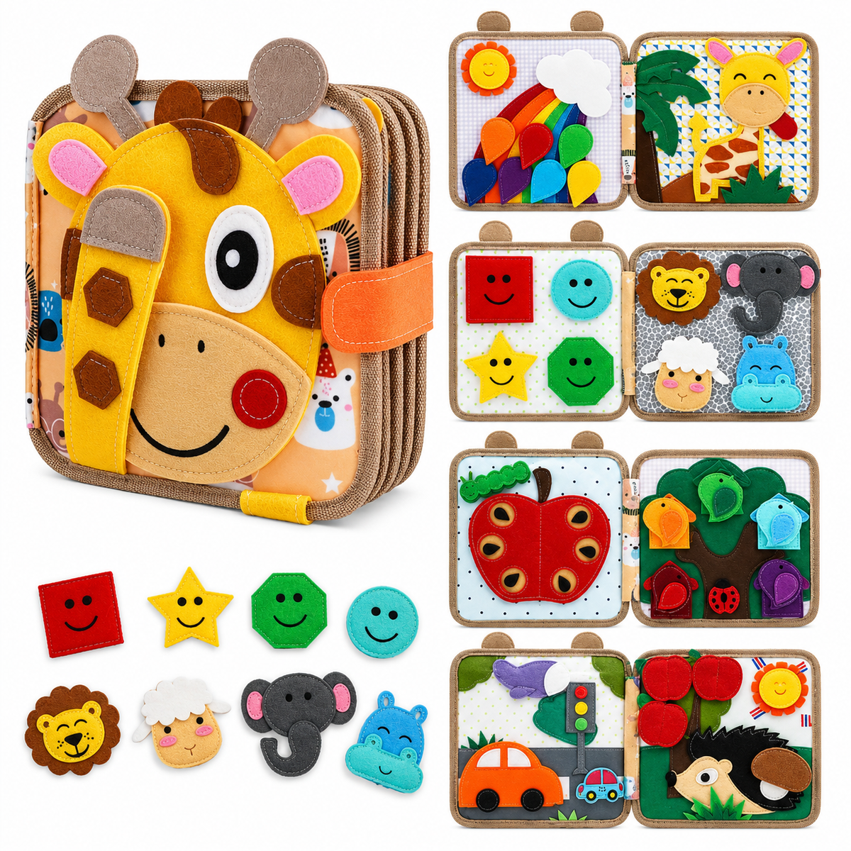 Montessori Fühlbuch Giraffe