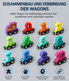 Magnetischer Zahlenzug aus Holz