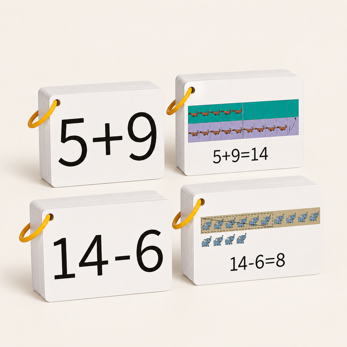 Mathe-Lernkarten Addition & Subtraktion (132 Karten)