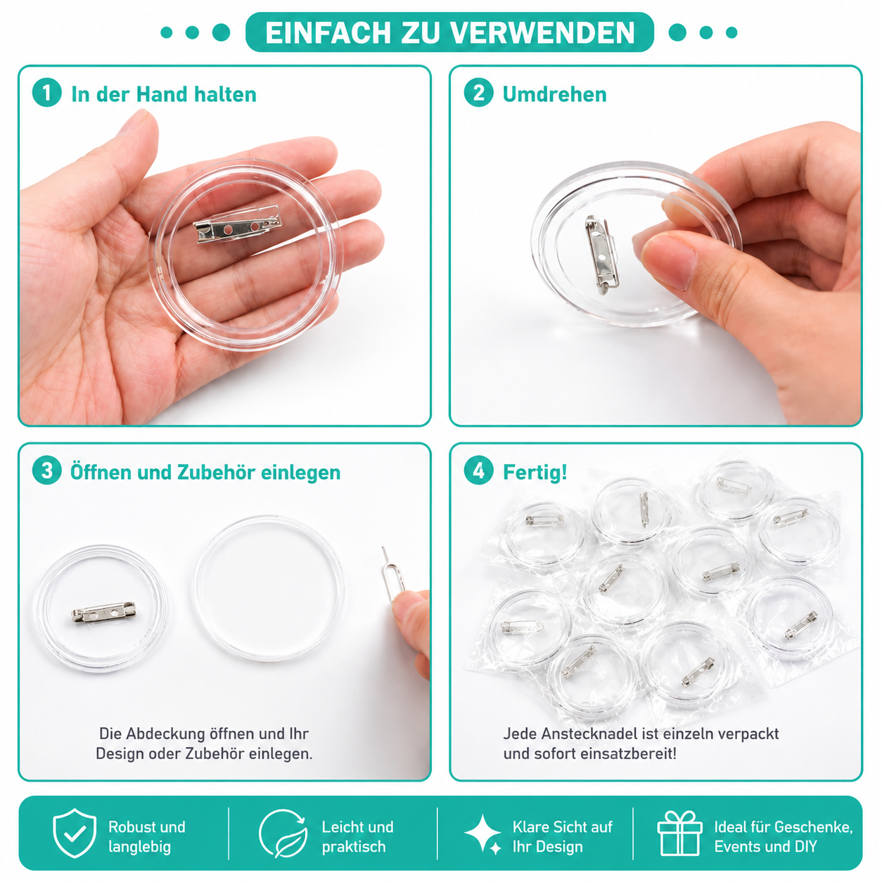 DIY Button-Bastelset für Ansteckbuttons