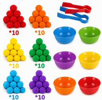 Montessori Farbensortier-Set mit Pompons & Pinzette
