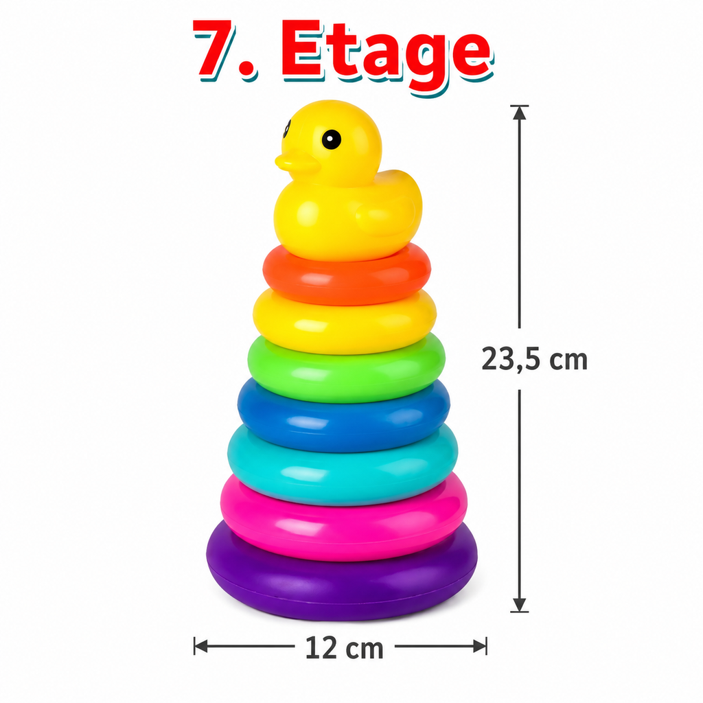 Montessori Stapelturm mit Ringen & Ente