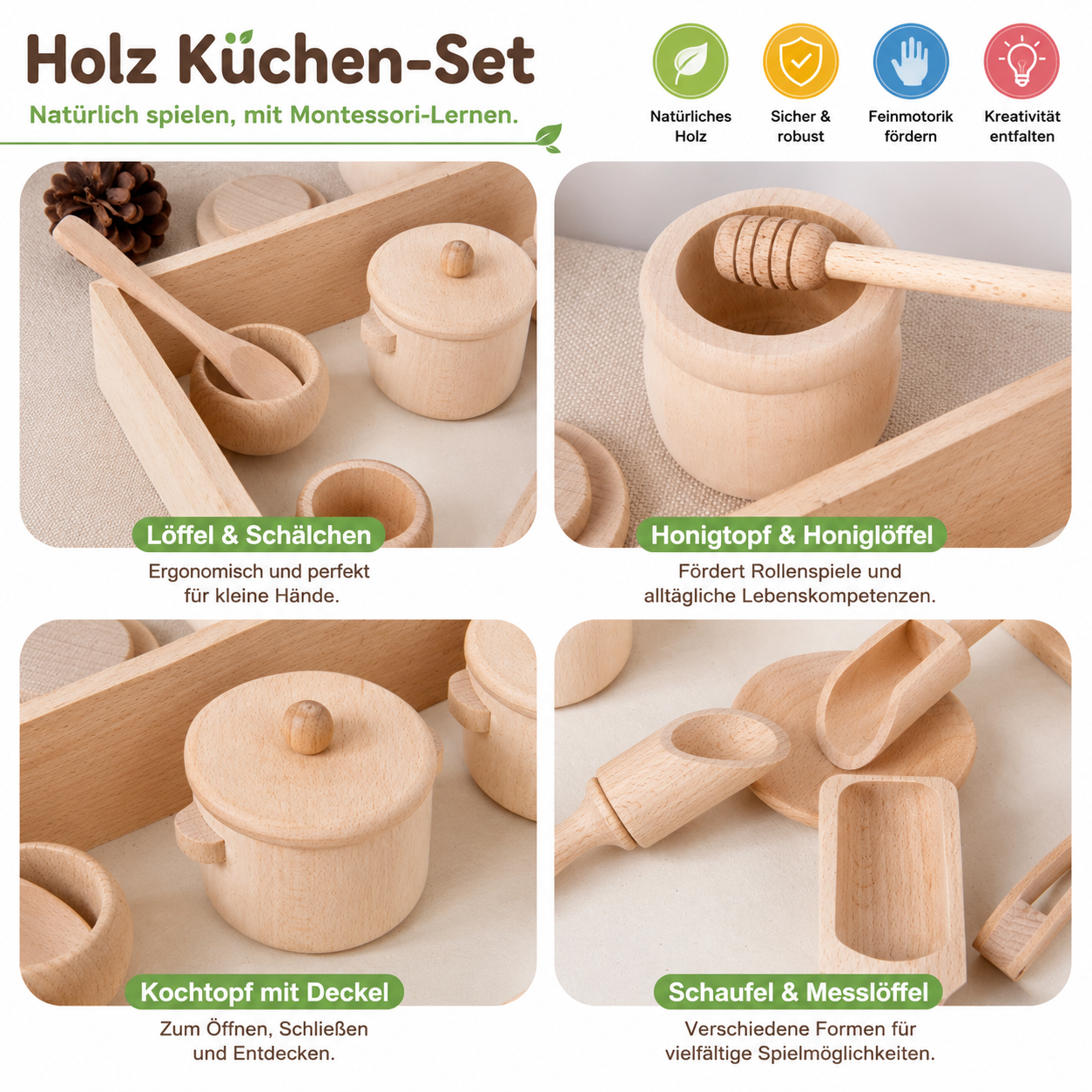 Montessori Holz-Küchenset