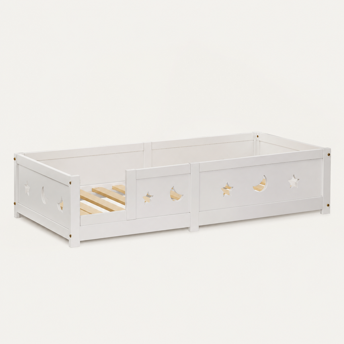 Montessori Bodenbett mit Rausfallschutz – Kinderbett aus Holz 90 × 200 cm