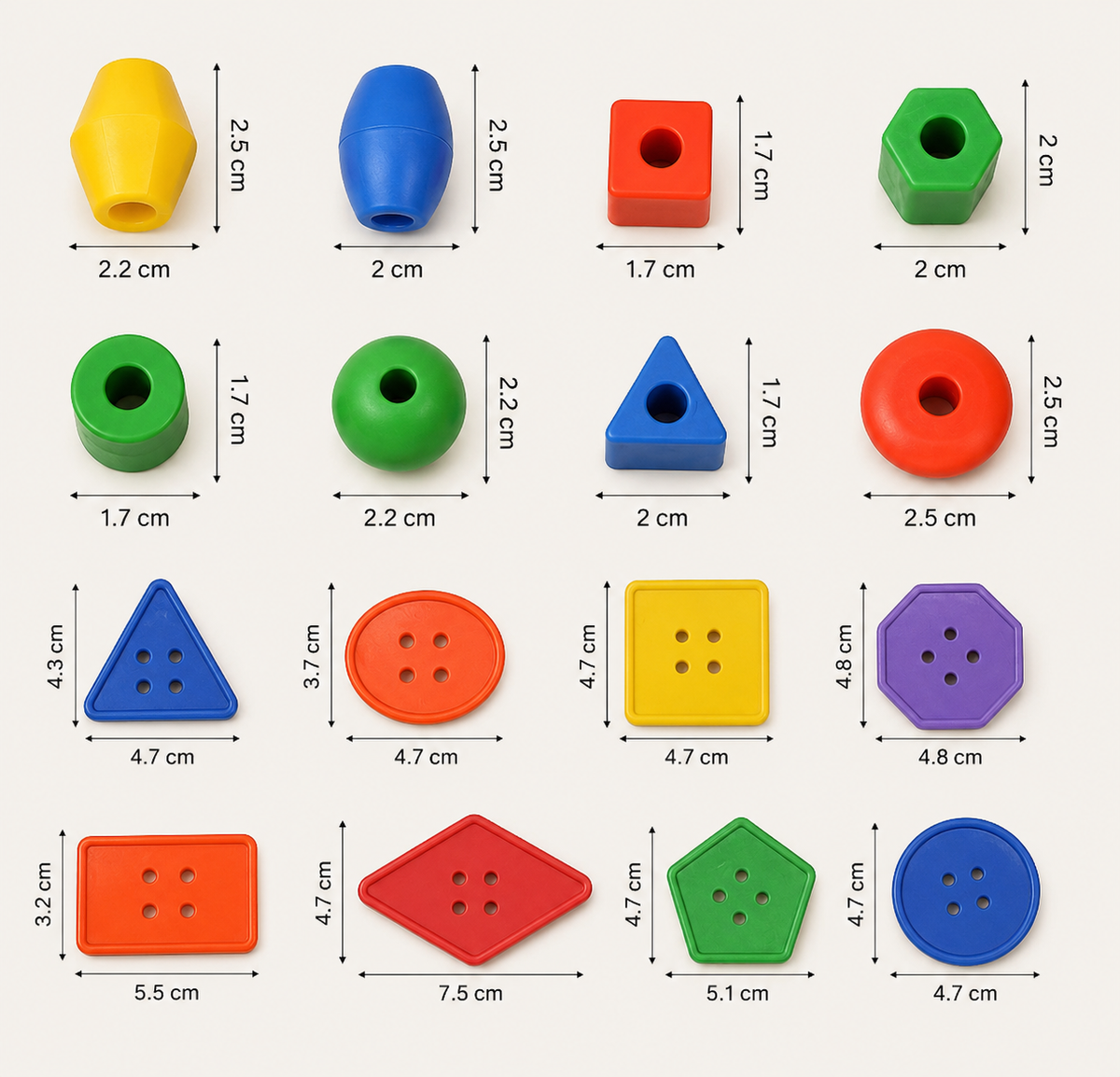 Montessori Fädelspiel Formen & Farben