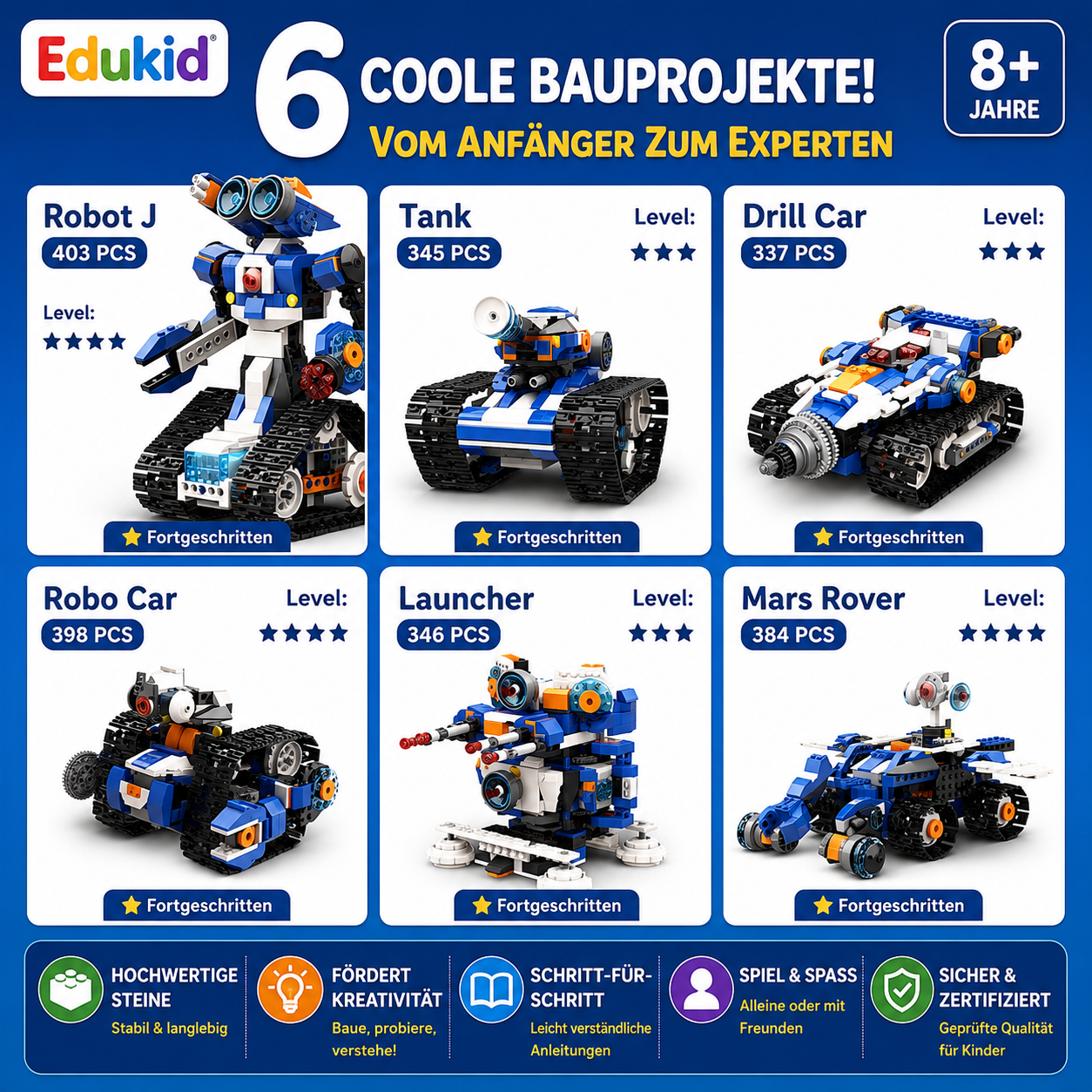 Programmierbarer Roboter-Bausatz 6-in-1