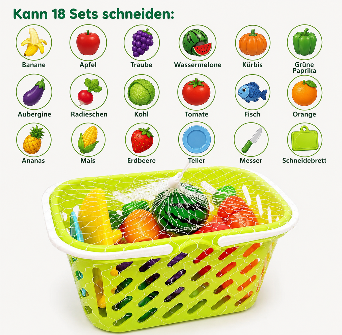 Spielzeug Obst- & Gemüseset zum Schneiden