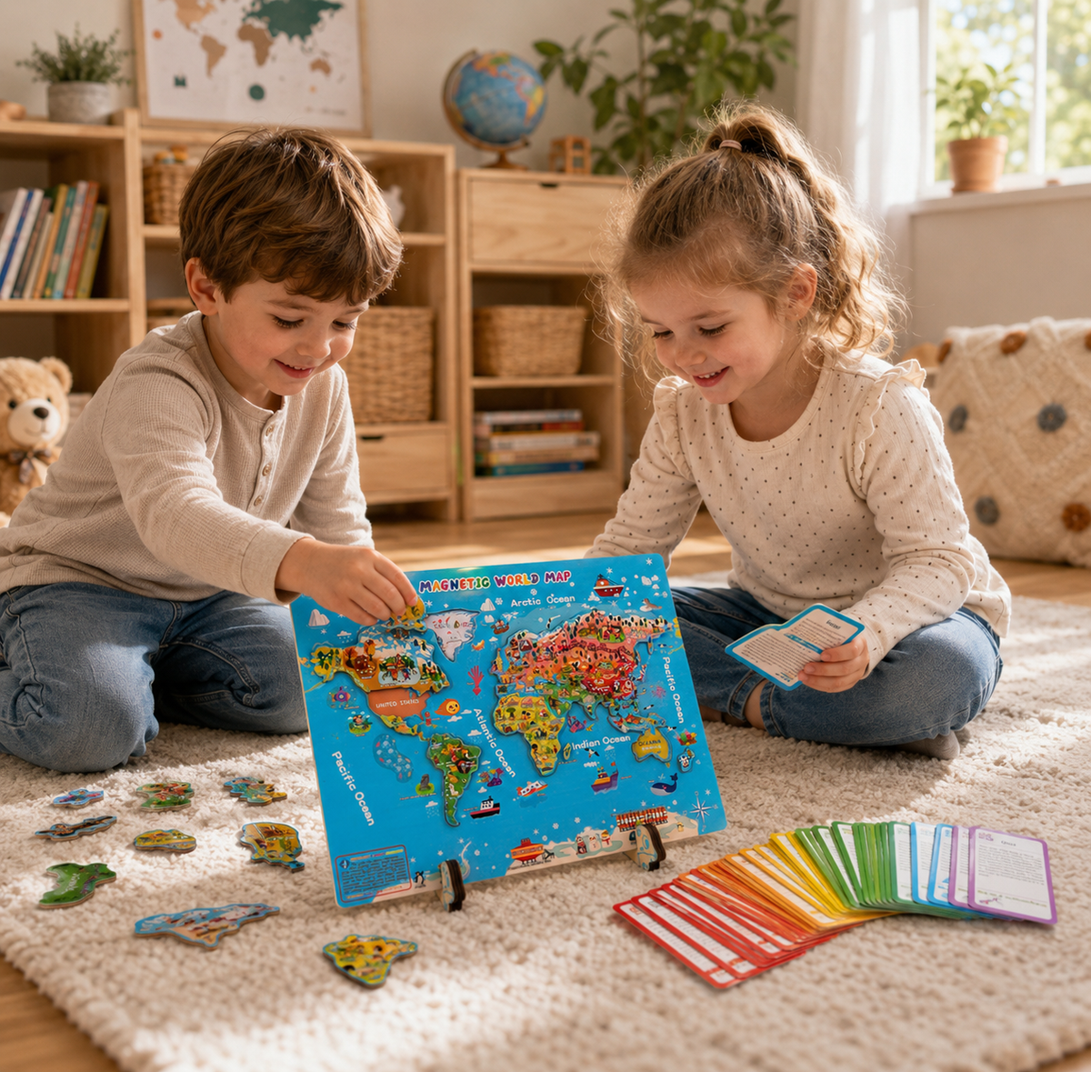 Magnetische Weltkarte für Kinder