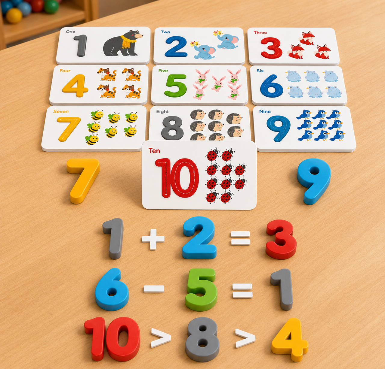 Montessori Zahlenpuzzle aus Holz