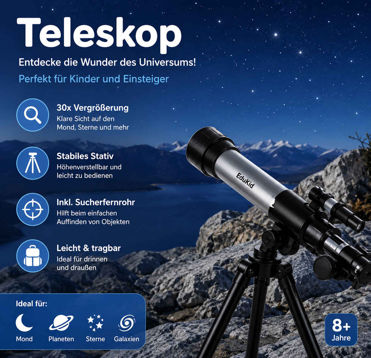 Kinder-Teleskop mit Stativ