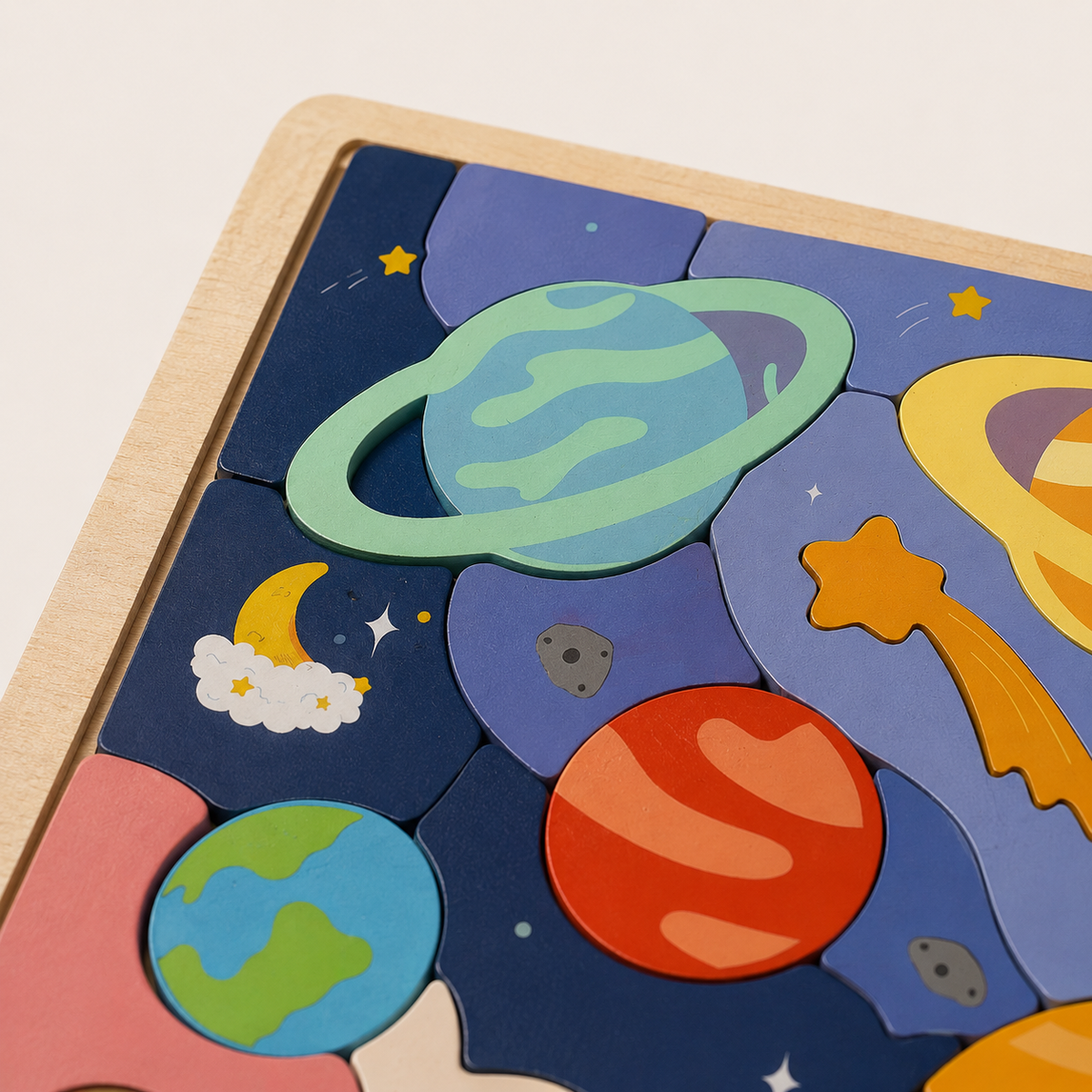 Montessori Holzpuzzle Sonnensystem