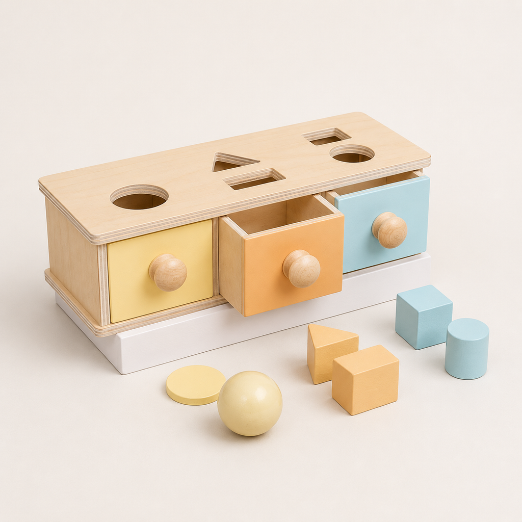 Montessori Objektpermanenz Box 4-in-1