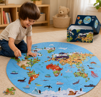 Weltkarten-Puzzle mit Tieren 70 Teile