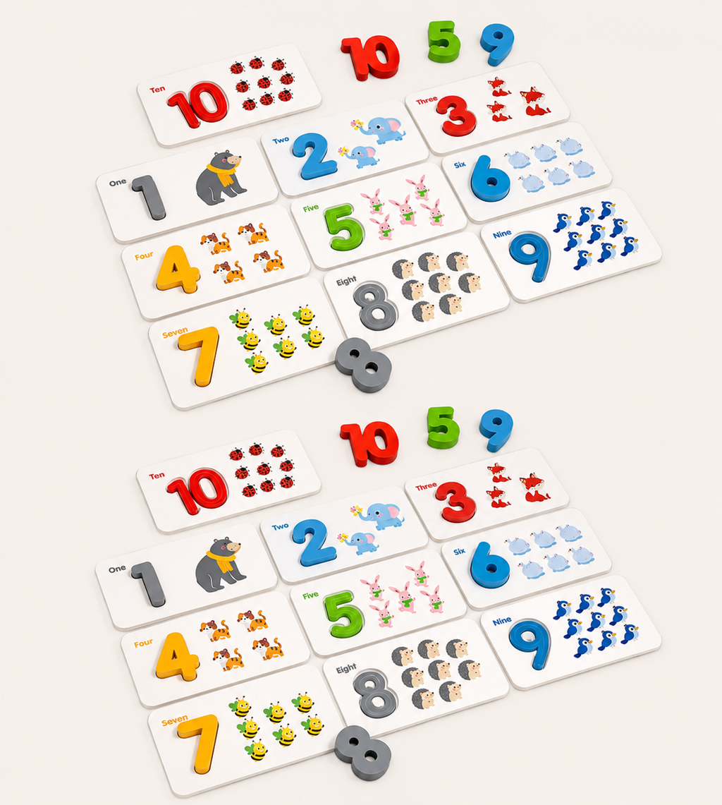 Montessori Zahlenpuzzle aus Holz