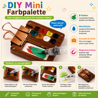 Tragbares Aquarell-Set aus Holz für Kinder