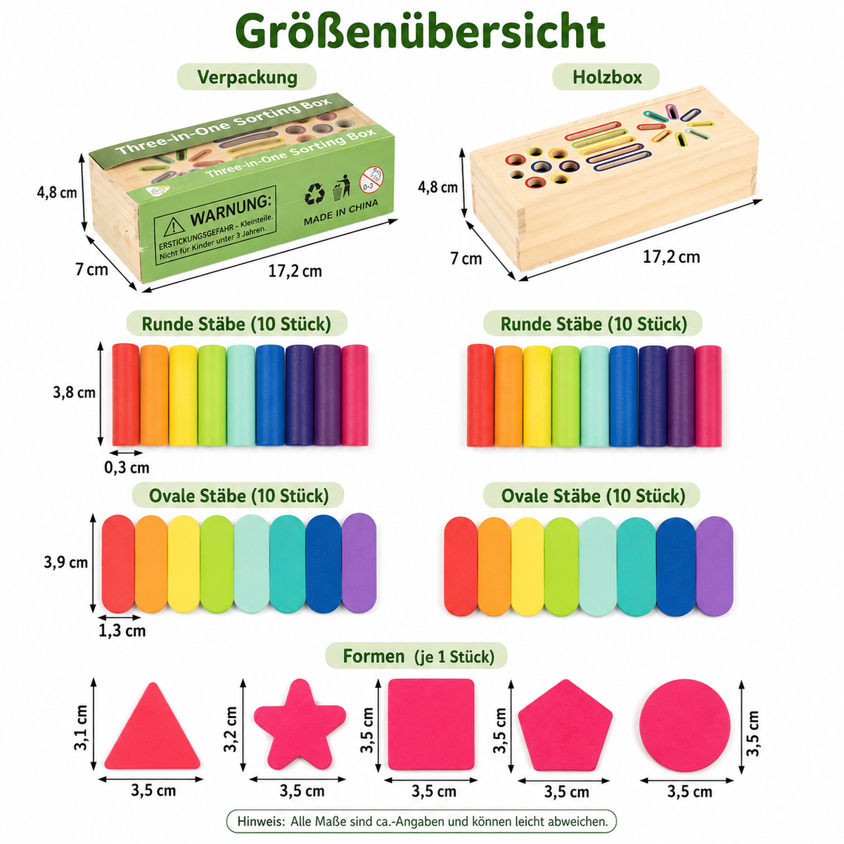 Montessori Formen- & Farbensortierbox aus Holz