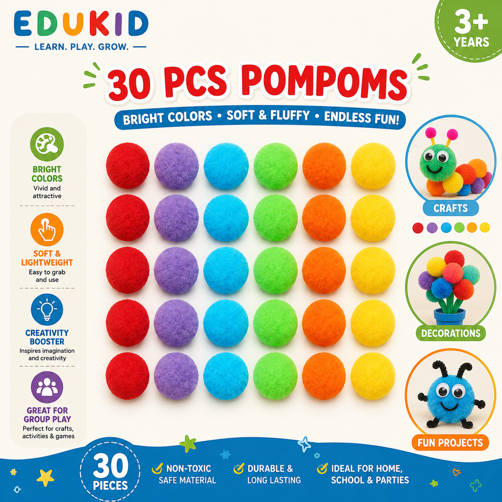 Montessori Farbensortier-Set mit Pompons & Pinzette