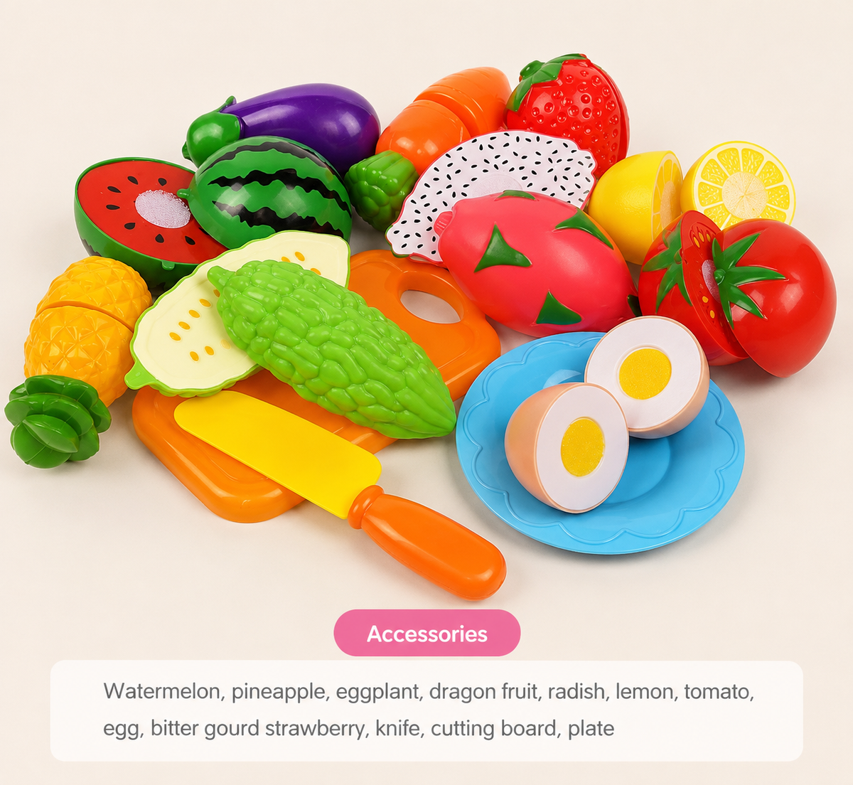 Spielzeug Obst- & Gemüseset zum Schneiden