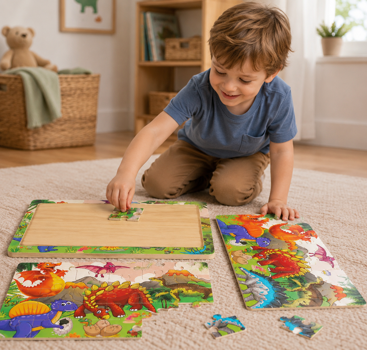 Holzpuzzle Tiere für Kinder