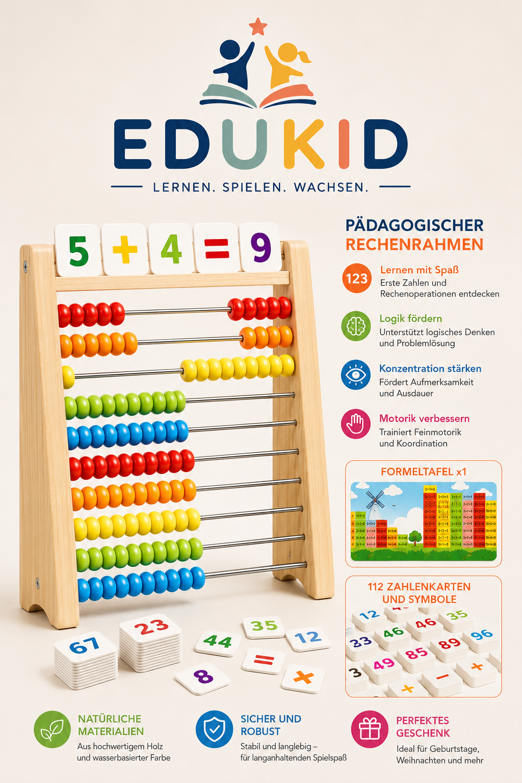 Montessori Rechenrahmen aus Holz