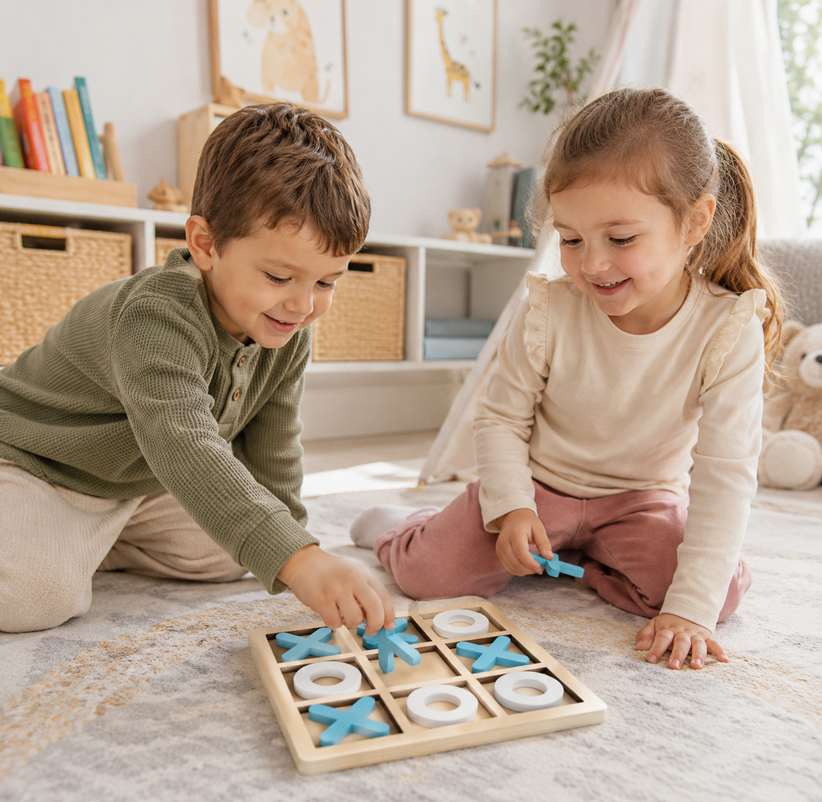 Montessori Tic Tac Toe aus Holz